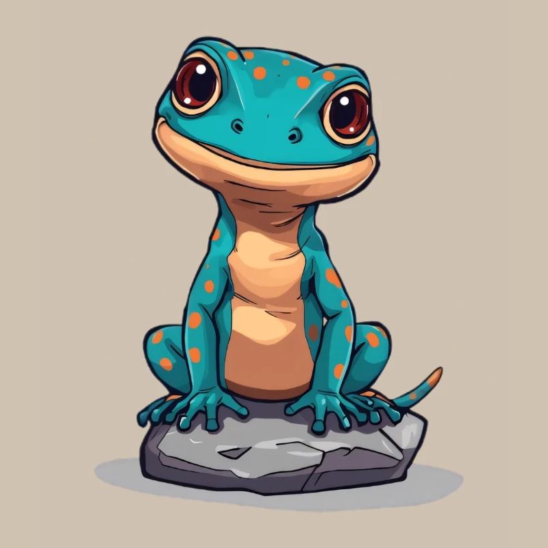Gecko mignon sur une pierre