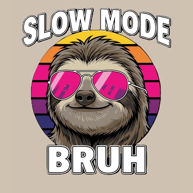 Cool Sloth Slow Mode Bruh Retro