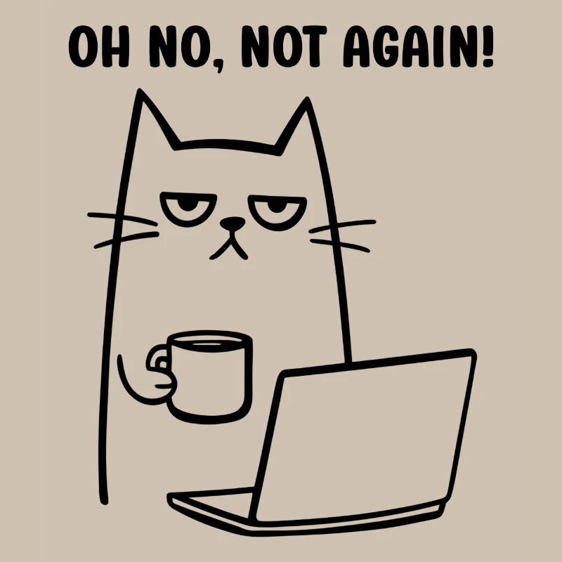 Oh non, pas encore le chat drôle avec le carnet de café