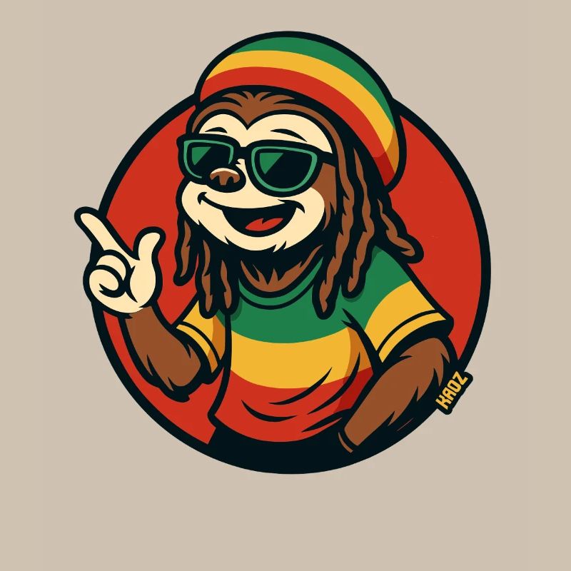 Reggae sloth with sunglasses