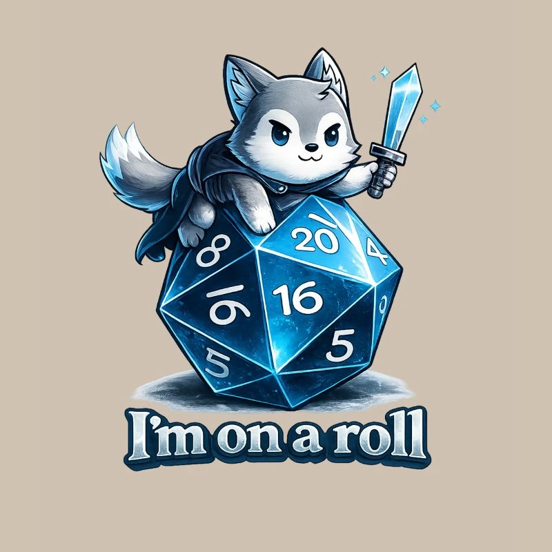 I'm on a Roll – Role-Playing Game Dice Wolf