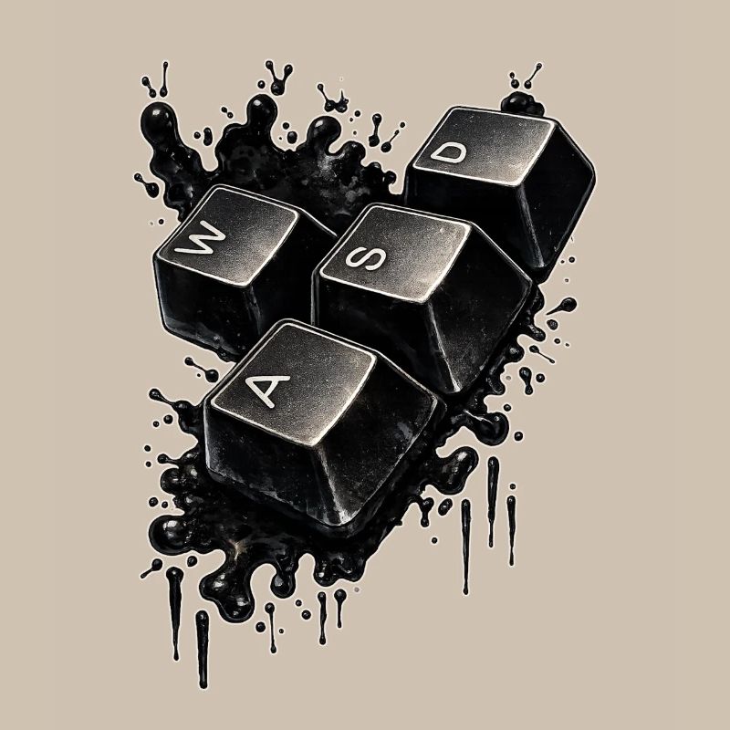 WASD Splash – Conception de clavier gamer pour joueurs & P