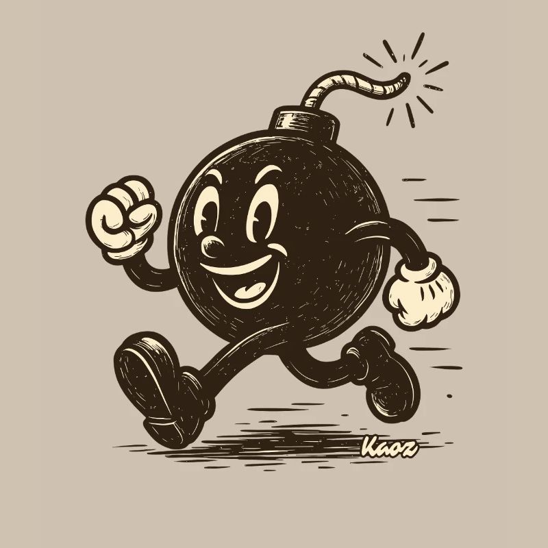 Running cartoon bombshell