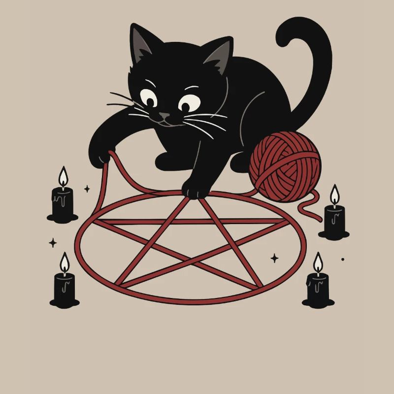Chat dans le pentagramme