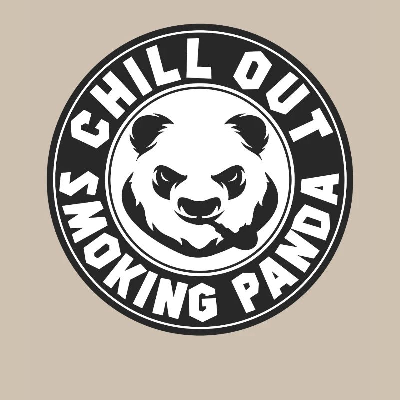 Emblème rétro Smoking Panda Relaxe