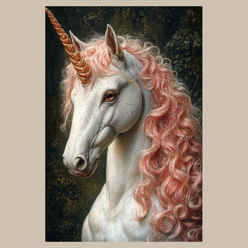 Licorne dans une lumière de marbre rosé