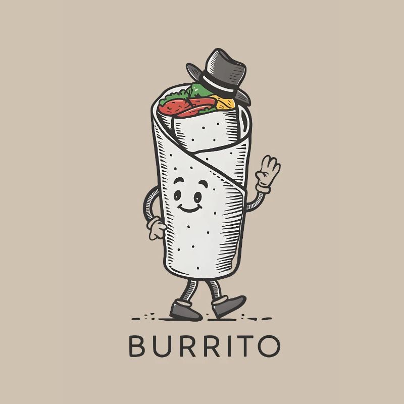 Conception de dessin animé Burrito