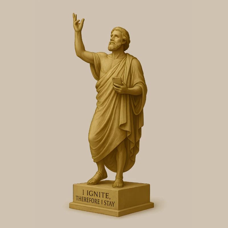 Religious sculpture with message