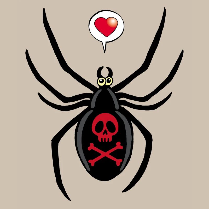 Verliebte schwarze Witwe Spinne