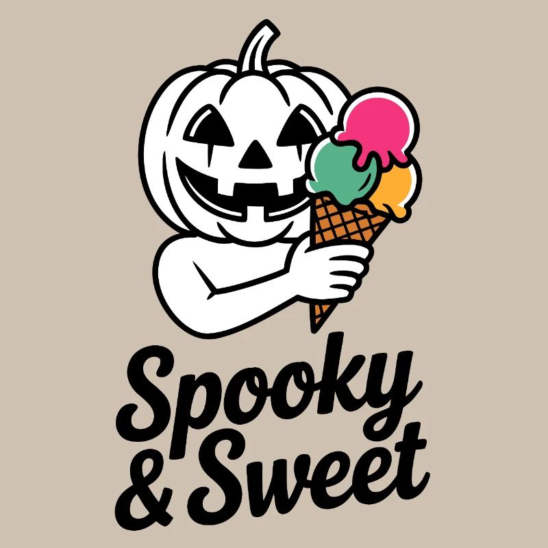 Halloweenkürbis mit Eiscreme