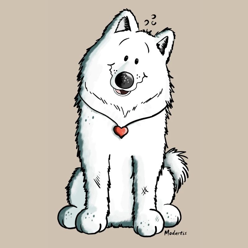 Samoyed with heart