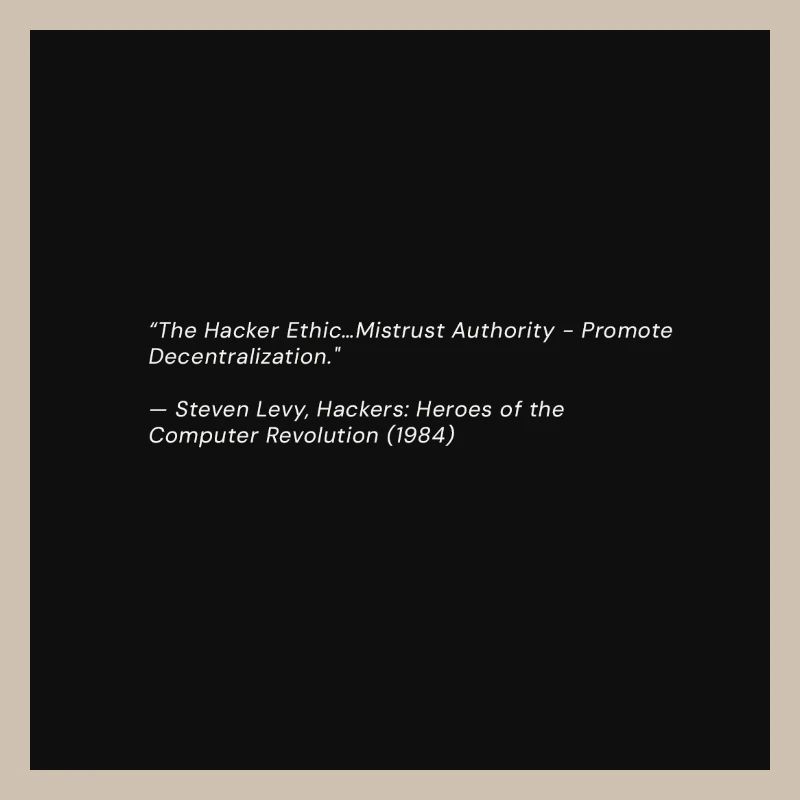 Hacker Ethics Quote on Black