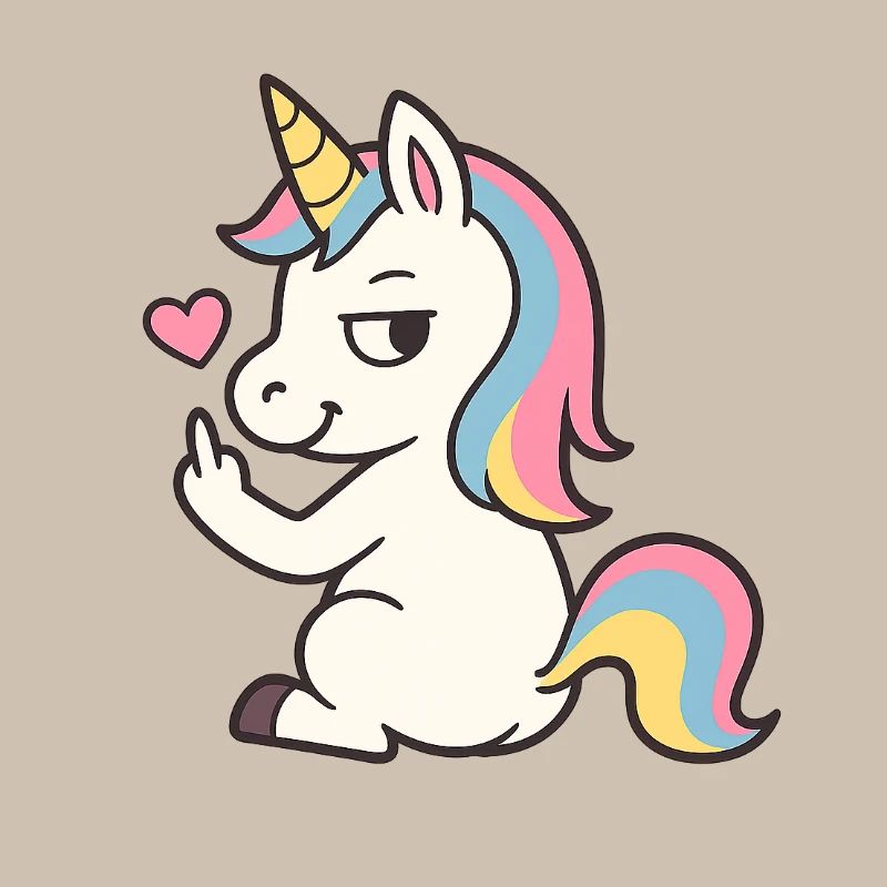 Freches Einhorn mit Herz – Süßes Unicorn Statement