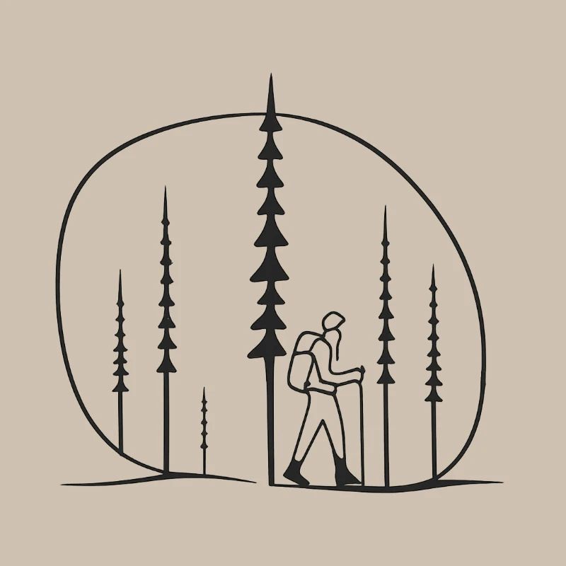 Waldwanderer Silhouette geschenkidee freunde 