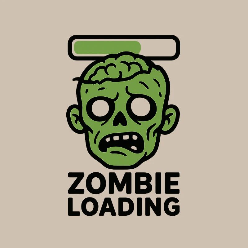 Zombie Loading Skull Graphic