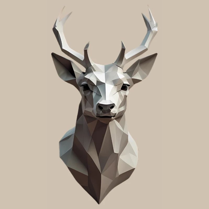 Tête de cerf géométrique Low-Poly