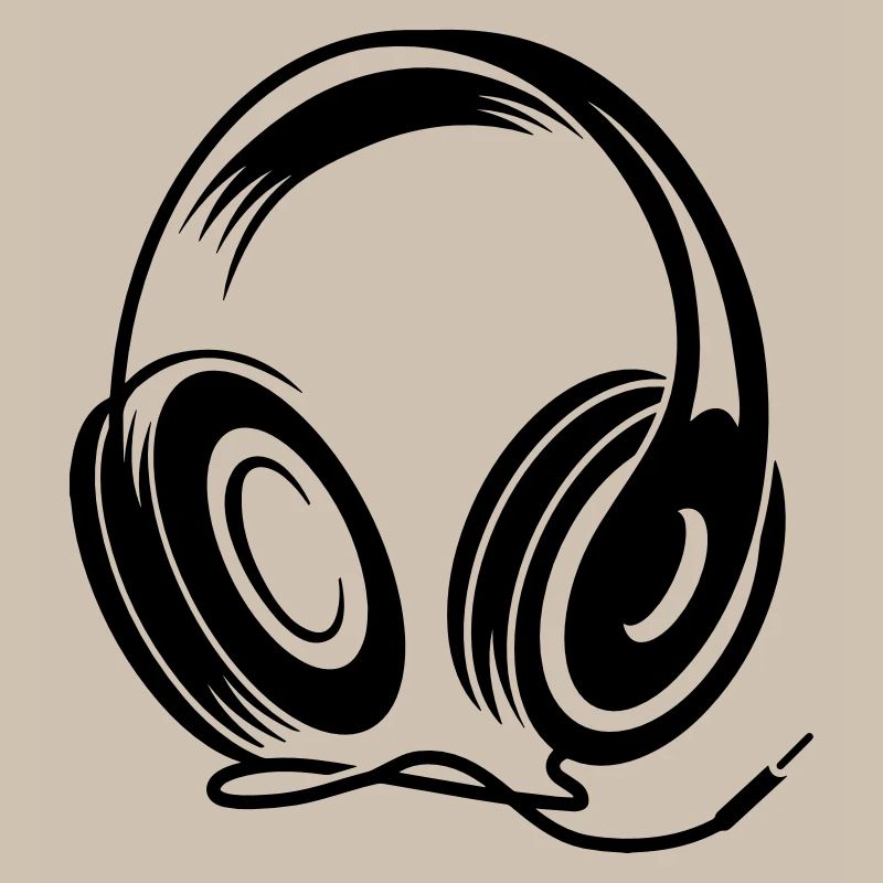 Kopfhörer mit Kabel im Stencil Stil