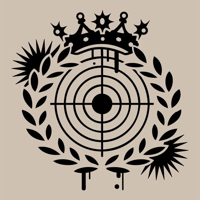 Target with a crown and laurel