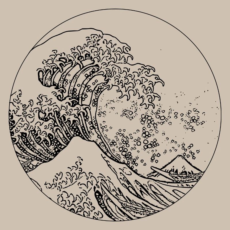 Wave in black and white