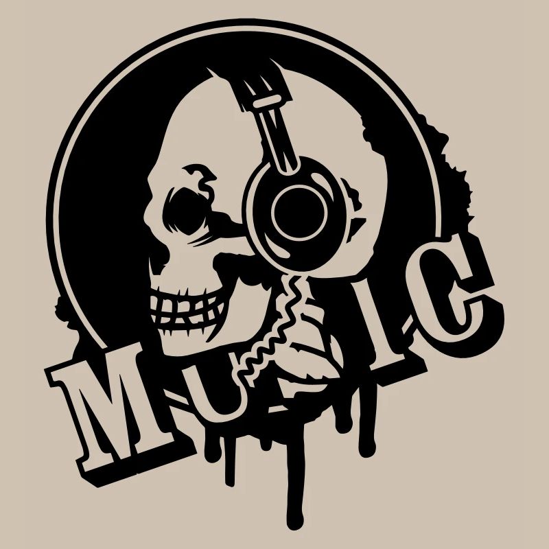 Totenkopf mit Graffiti Kopfhörer Patch