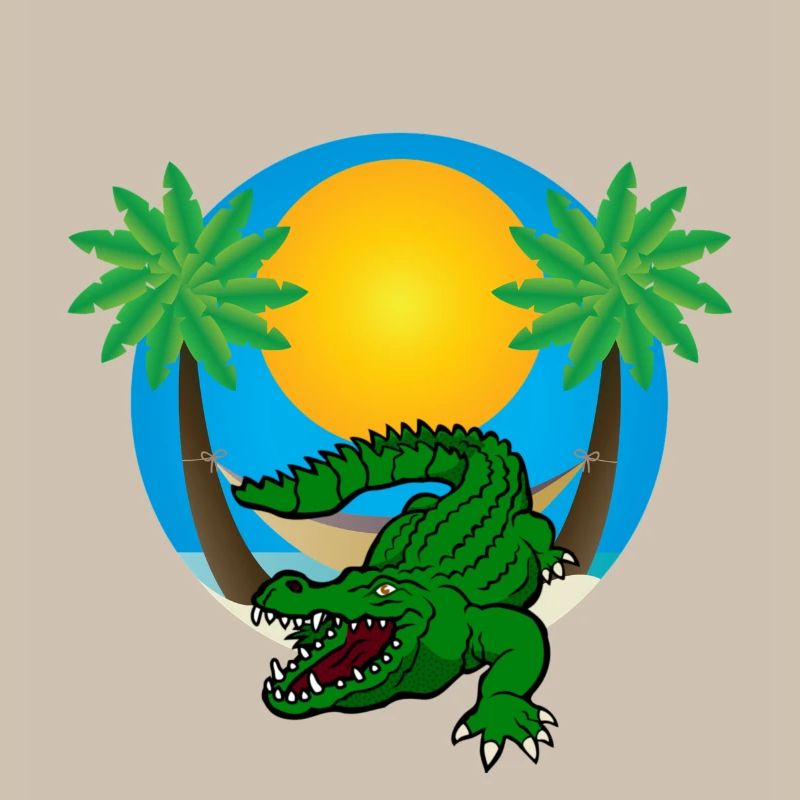 Palmen mit Krokodil