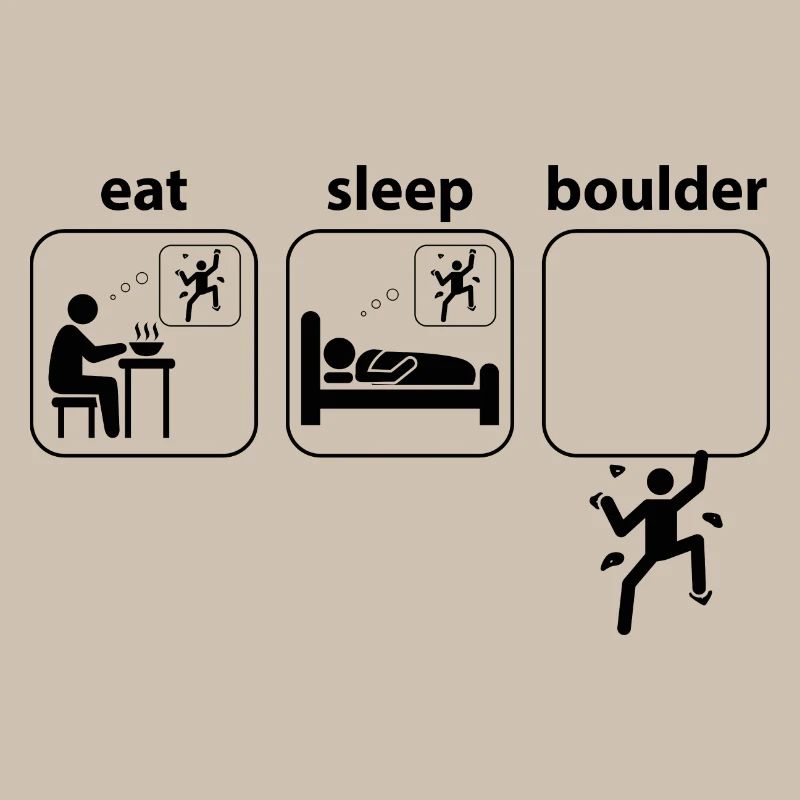 Eat Sleep Boulder Klettern Bergsteigen Spruch