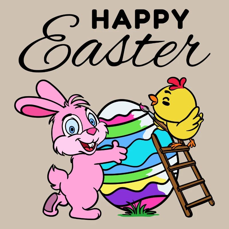 Happy Easter Easter Bunny Easter Chick Sweet
