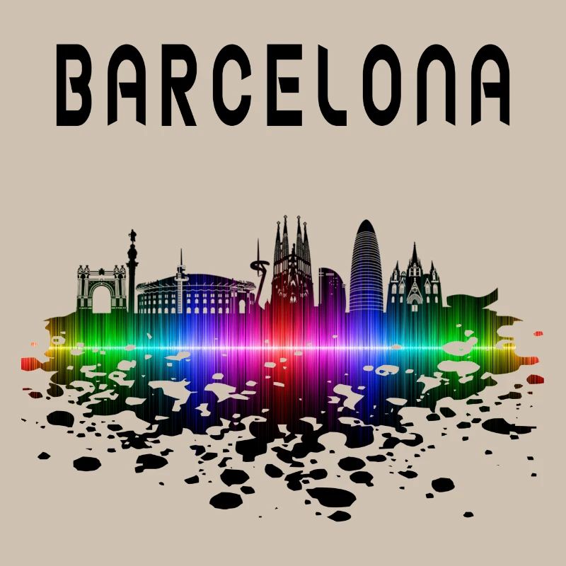 Cadeau/design Splash Skyline de Barcelone