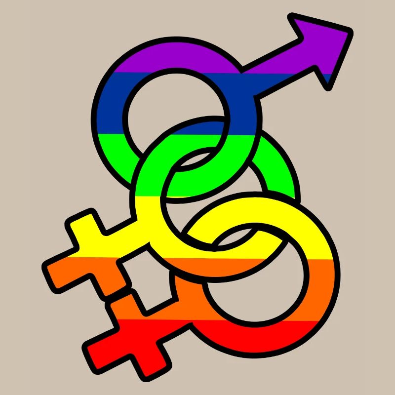 Geschlecht bisexuell 2 Logo mit Regenbogen