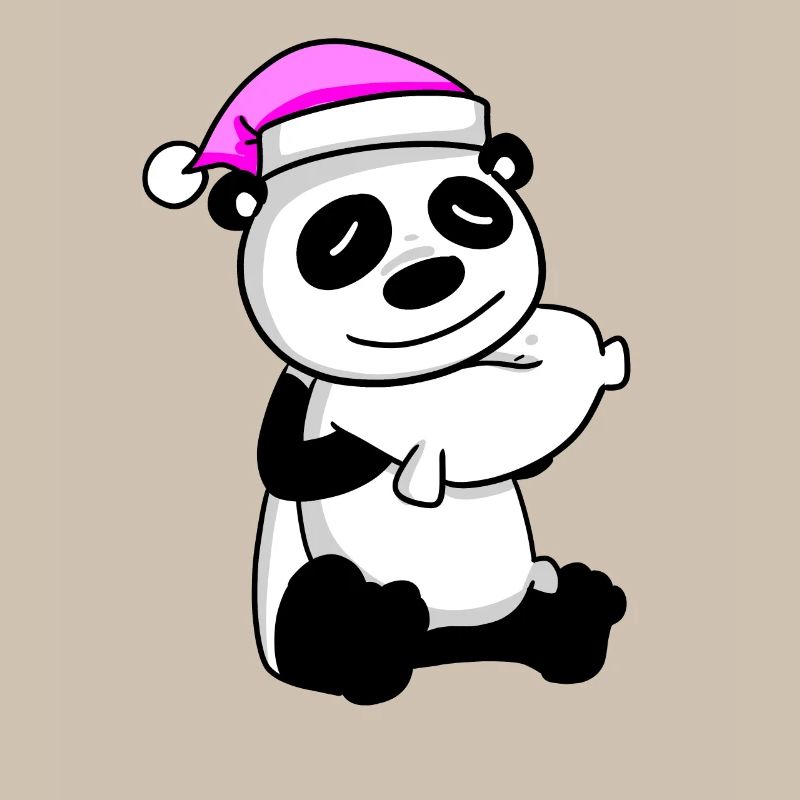 Panda avec oreiller et bonnet de couchage
