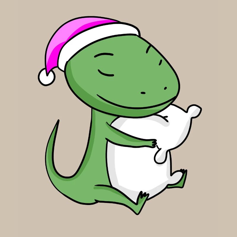 Lizard with pillow and sleeping cap