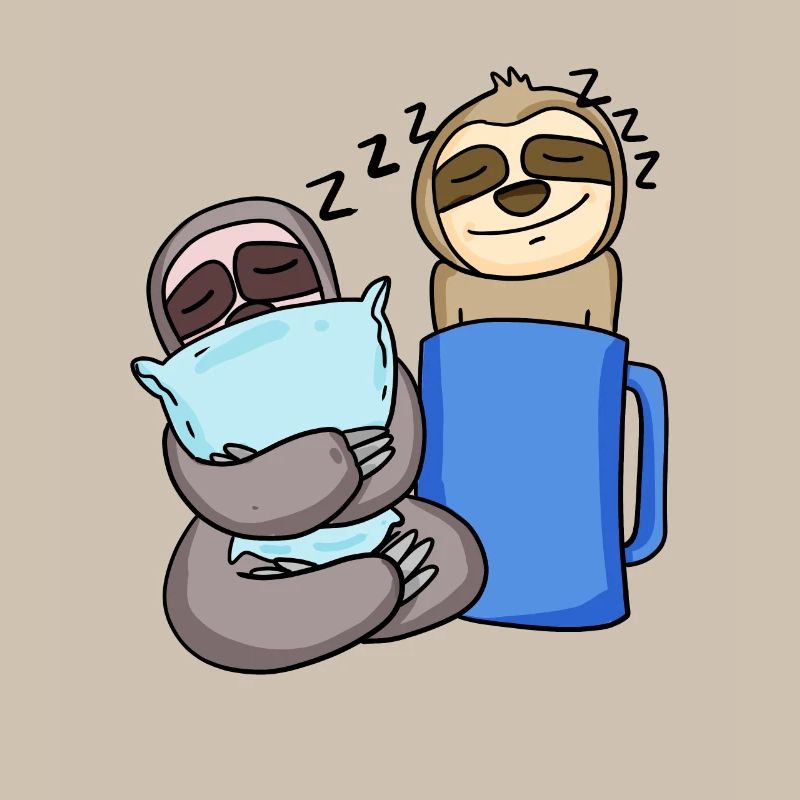 Sloth Sloths Sleeping Coffee