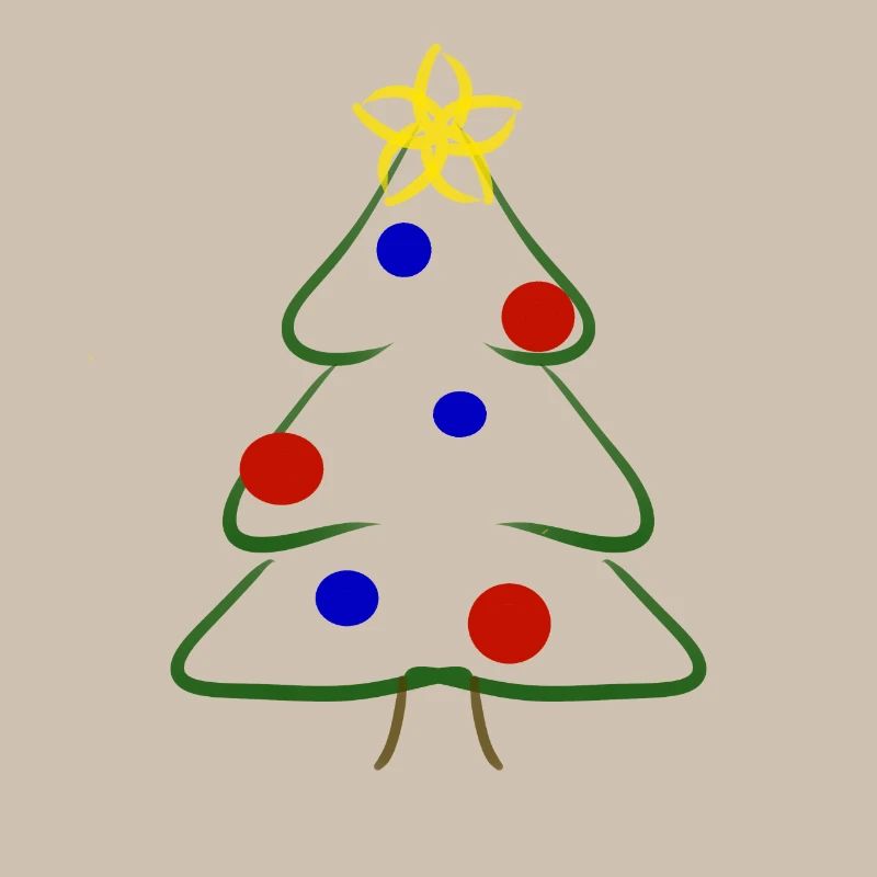 Cute simple Christmas tree drawing