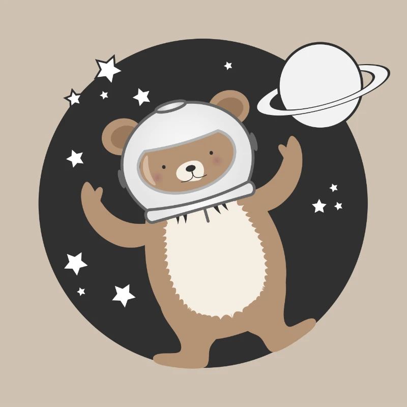 Mignon Astronaute Bear dans le style comique