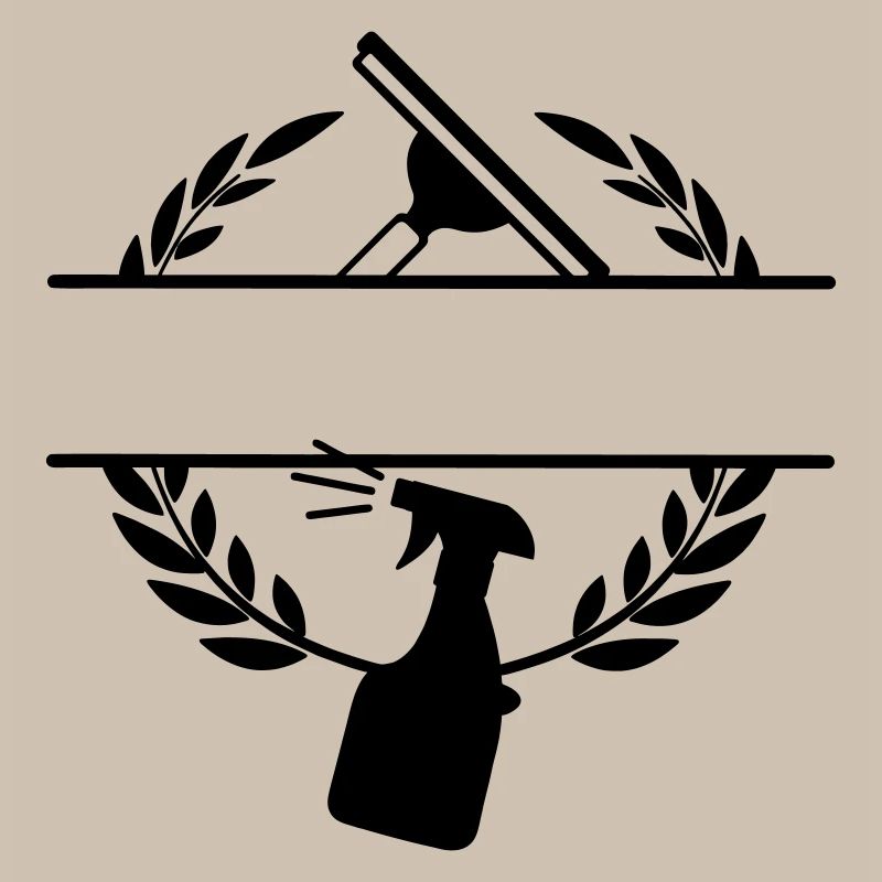 Logo de laveuse de vitres plus propre couronne de laurier