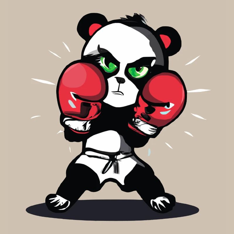 Boxender Panda im Ring