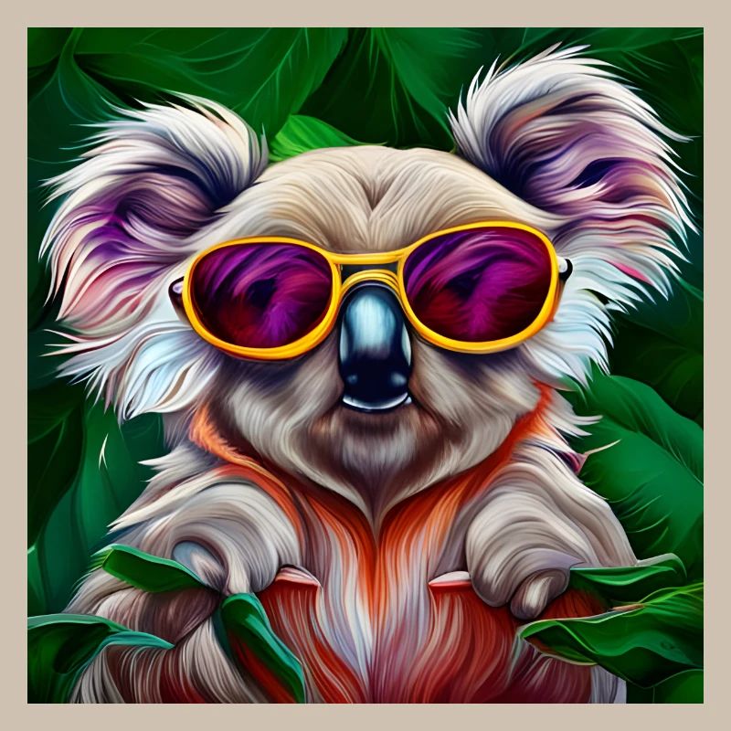 Bunter Koala mit Sonnenbrille