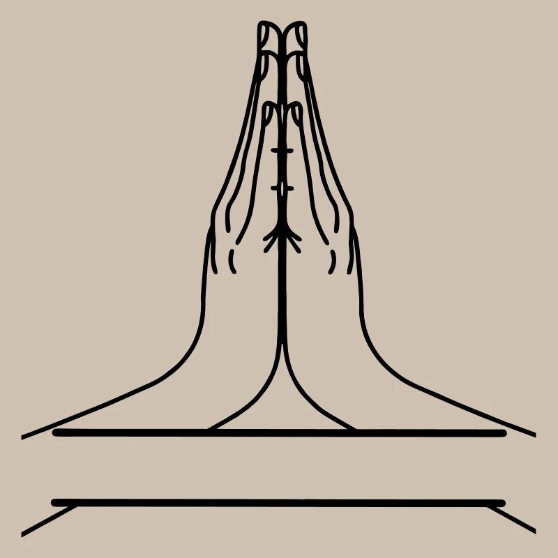 Namaste two hands with text bar.