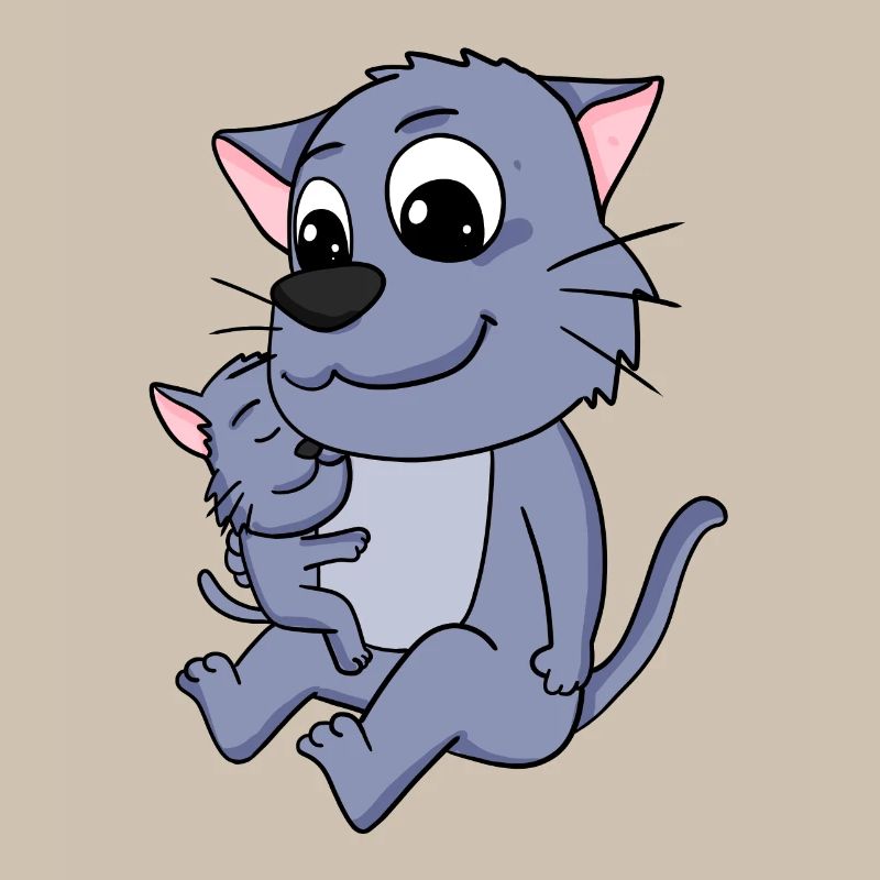 Famille de chats - Chat avec bébé