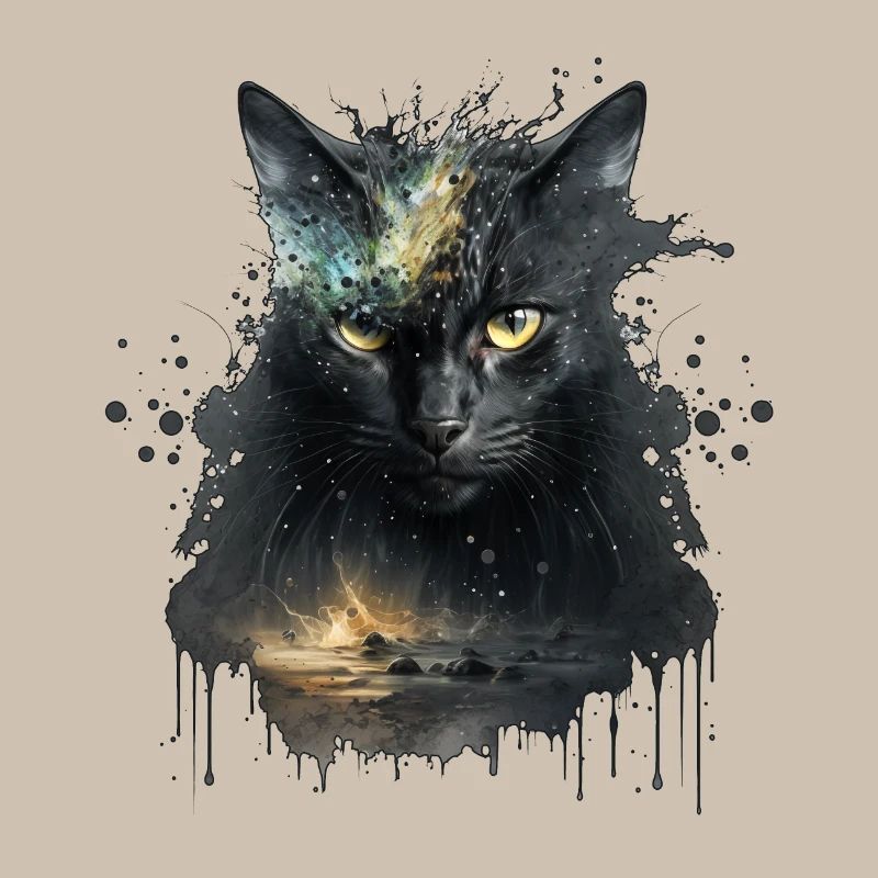 Chat noir dans la conception de l’espace