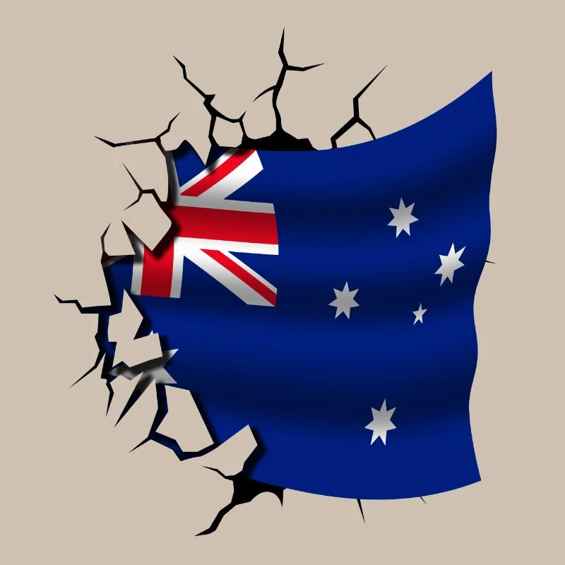 Drapeau de l’Australie - Australie - Drapeau cassé