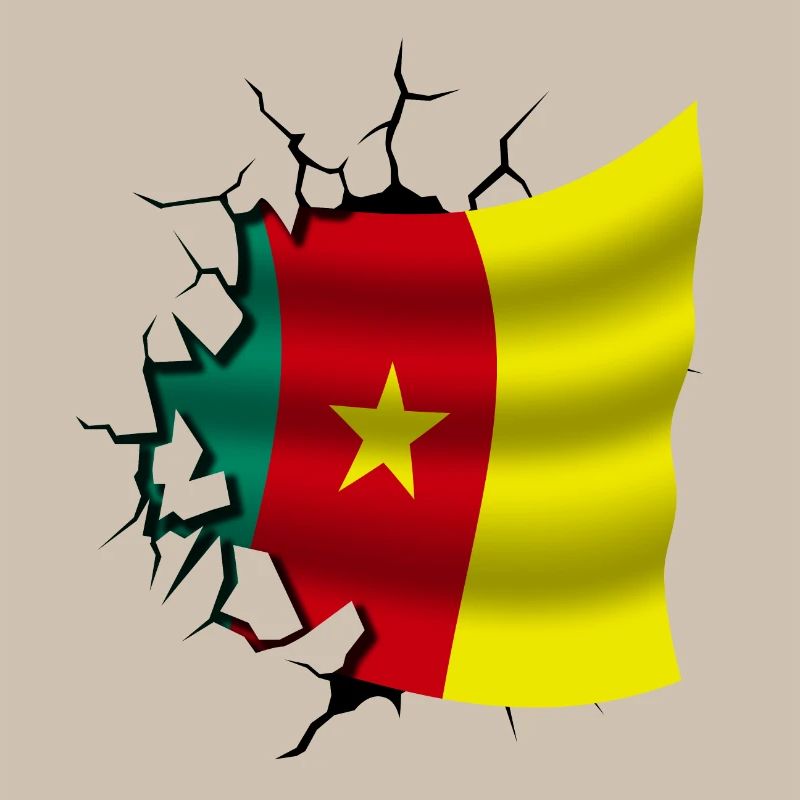 Drapeau du Cameroun - Cameroun - Drapeau Broken Design