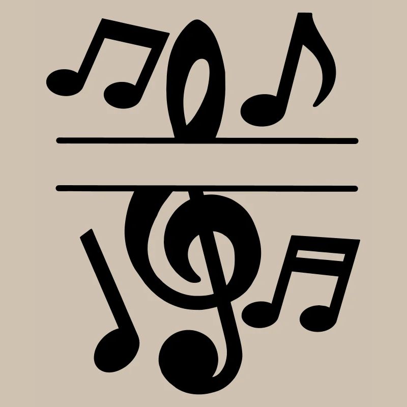 Notes de musique et bannière de texte clé