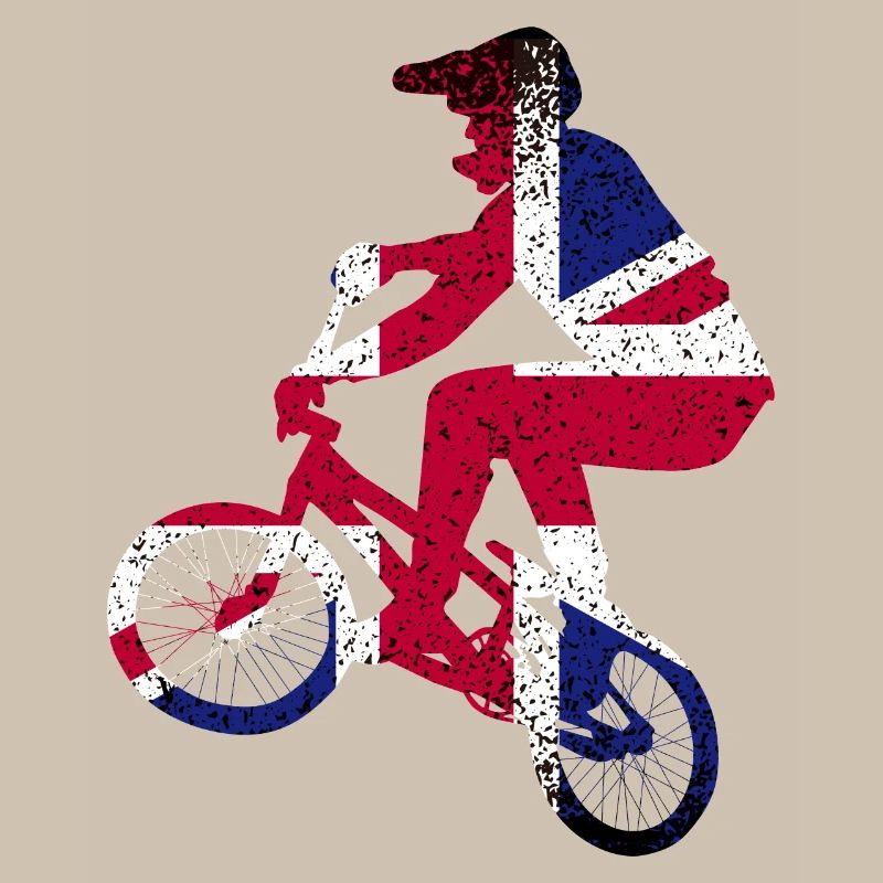 Silhouette du cycliste Union Jack
