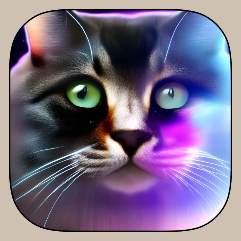 Portrait de jeu couleur néon de chat