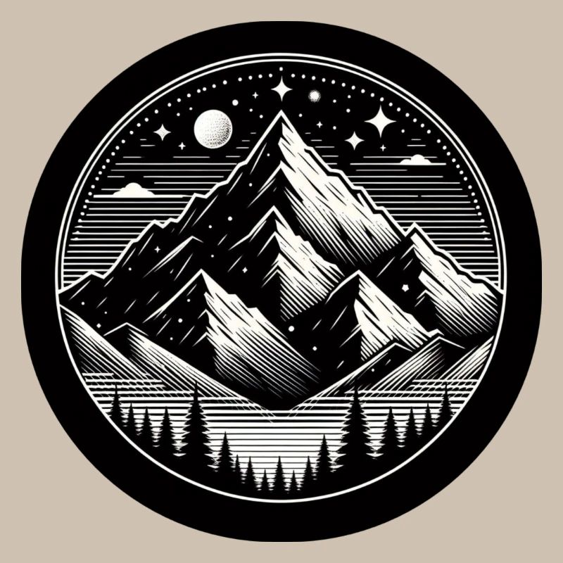 Mountain, Night, Starry Sky, Forest