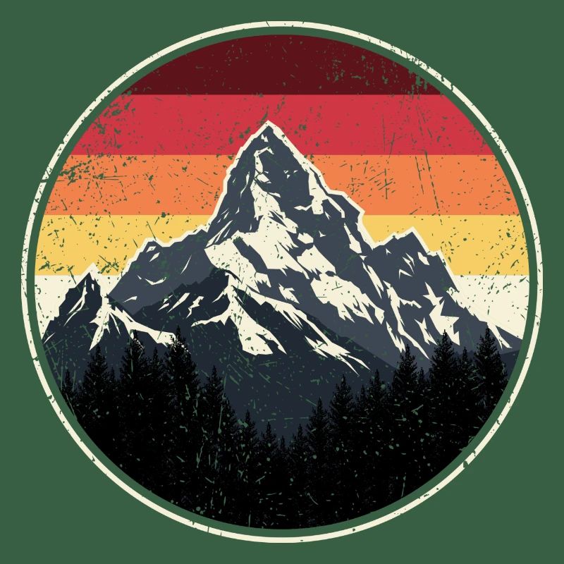 Mountain Sunset Retro Abzeichen
