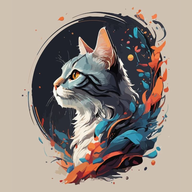 Chat coloré
