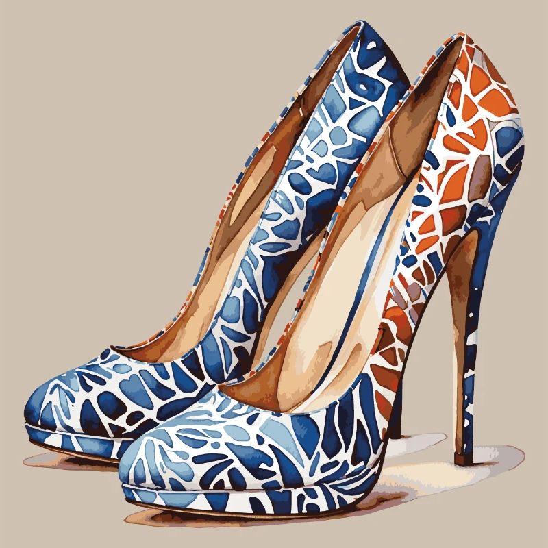 Talons hauts aquarelle : conception de chaussures colorées
