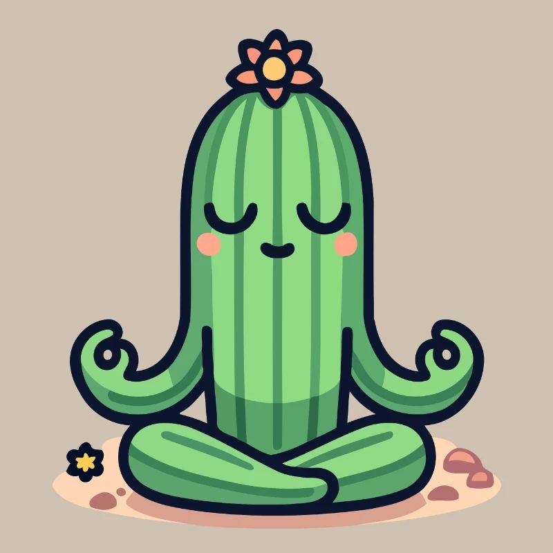 Zen Cactus - Peaceful Plant Pose